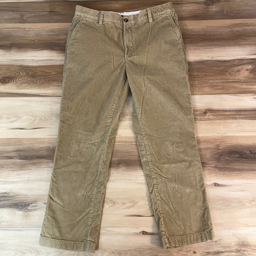 LL Bean Classic Fit Corduroy Pants Tan Khaki Mens 36x30 Country Stretch Cotton